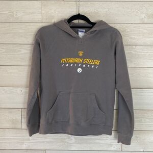 Pittsburgh Steelers grey pullover hoodie, women's small